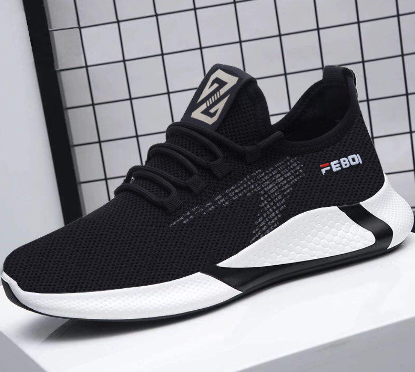 Men’s Lightweight Breathable Mesh Sneakers – Casual Non-Slip Running & Walking Shoes