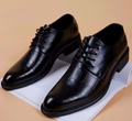 Men’s Genuine Leather Black Dress Shoes – Italian-Inspired Formal Office & Party Lace-Up Shoes