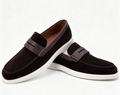 Men’s Handmade Suede Leather Loafers – Comfortable Business Casual Slip-On Shoes