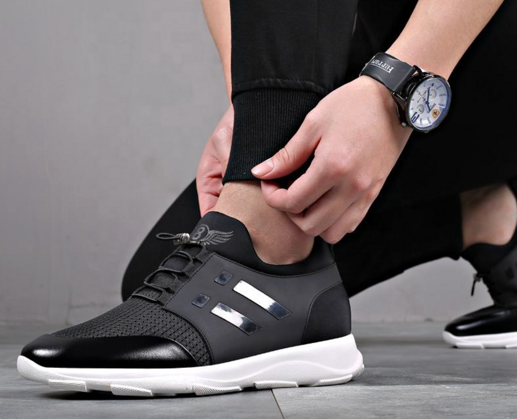 Men’s 8cm Height-Increasing Sneakers – Breathable Running & Casual Shoes with Custom Logo