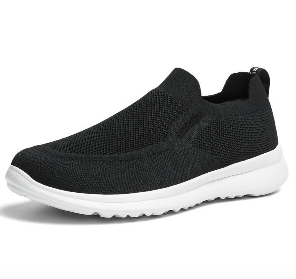 Wholesale Men’s Comfortable Breathable Slip-On Casual Shoes – Soft Sole Black Walking Shoes